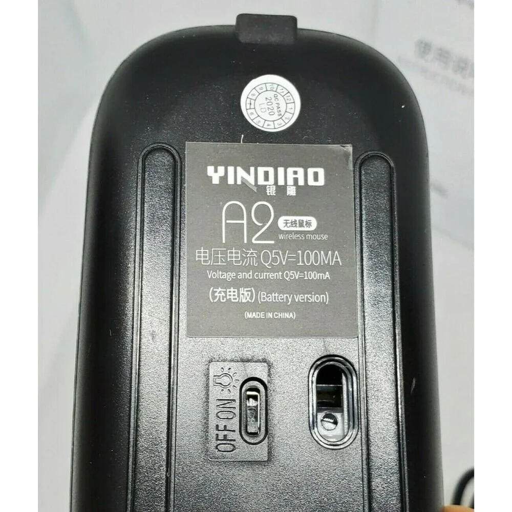 Mouse 27Mhz USB Wireless Mute Rechargeable LED Backlit 1600DPI Gaming Mouse